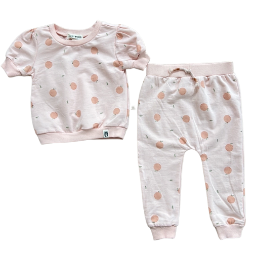 Peaches Short Sleeve Matching Set