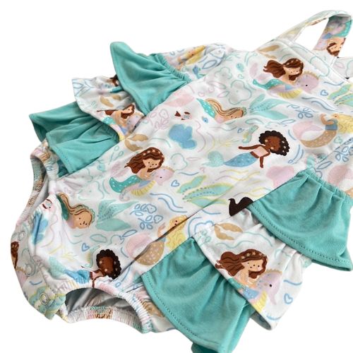 Magical Mermaid Bamboo Ruffle Sunsuit