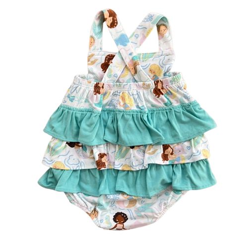 Magical Mermaid Bamboo Ruffle Sunsuit