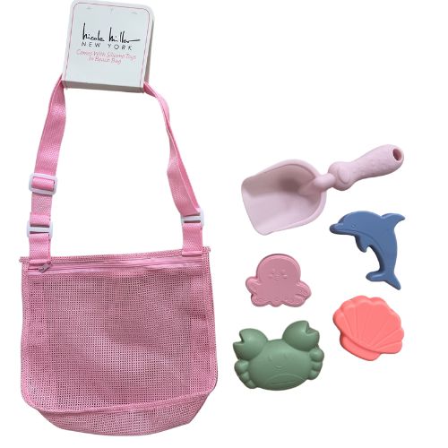 Mesh Beach Bag and Set of Silicone Beach Toys