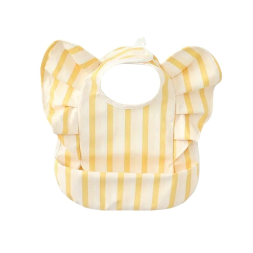 Yellow Stripe Ruffle Waterproof Baby Bib