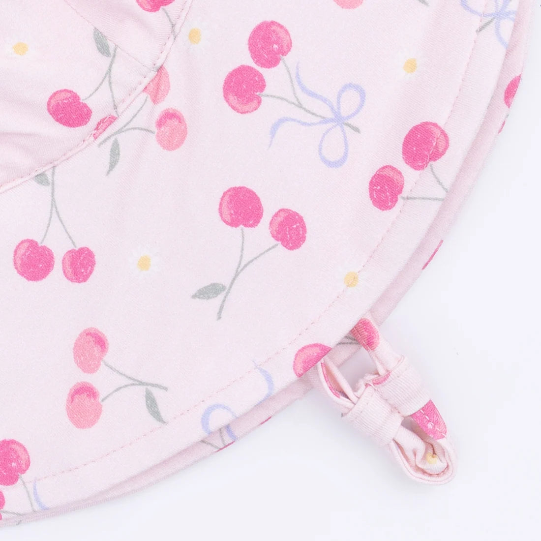 Sweet Bow Cherries - Ruffly Strap Bubble & Sun Hat